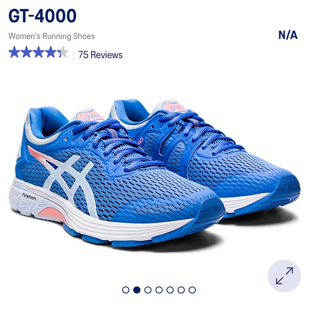 Asics Women's Blue White Pink GT-4000 Running Sneakers